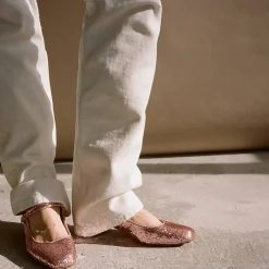 Czółenka-Balagan Dora Czółenka Na Niskim Obcasie, Pudrowy Brokat