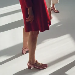Czółenka-Balagan Dora Czółenka Na Niskim Obcasie, Pudrowy Brokat